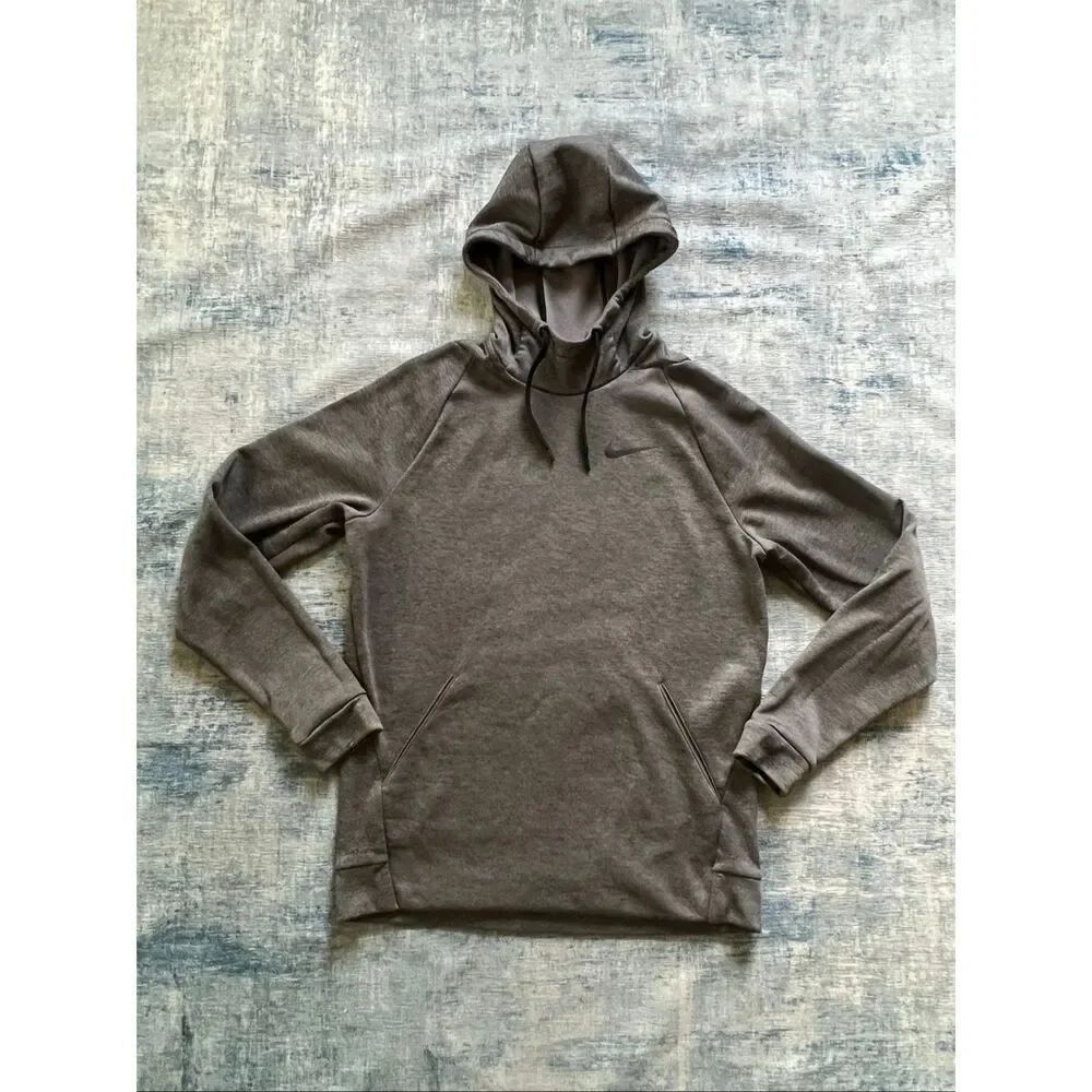Nike Heathered Gray Therma Dri Fit Pullover Training Hoodie Men's Medium
